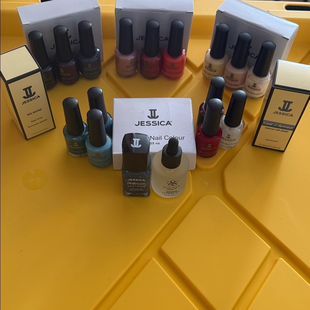 Jessica Nail Polish Set in Red, Pink, Blue, Teal, Nude